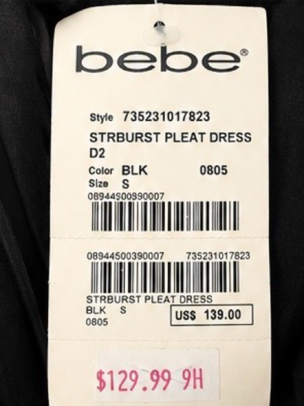 NWT BEBE Starburst Pleat Dress - Picture 4 of 4